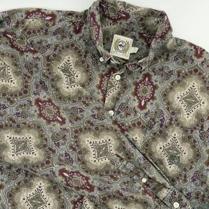 Cinch Mens XL Button Down Shirt Long Sleeve Paisley Print Casual Western‎